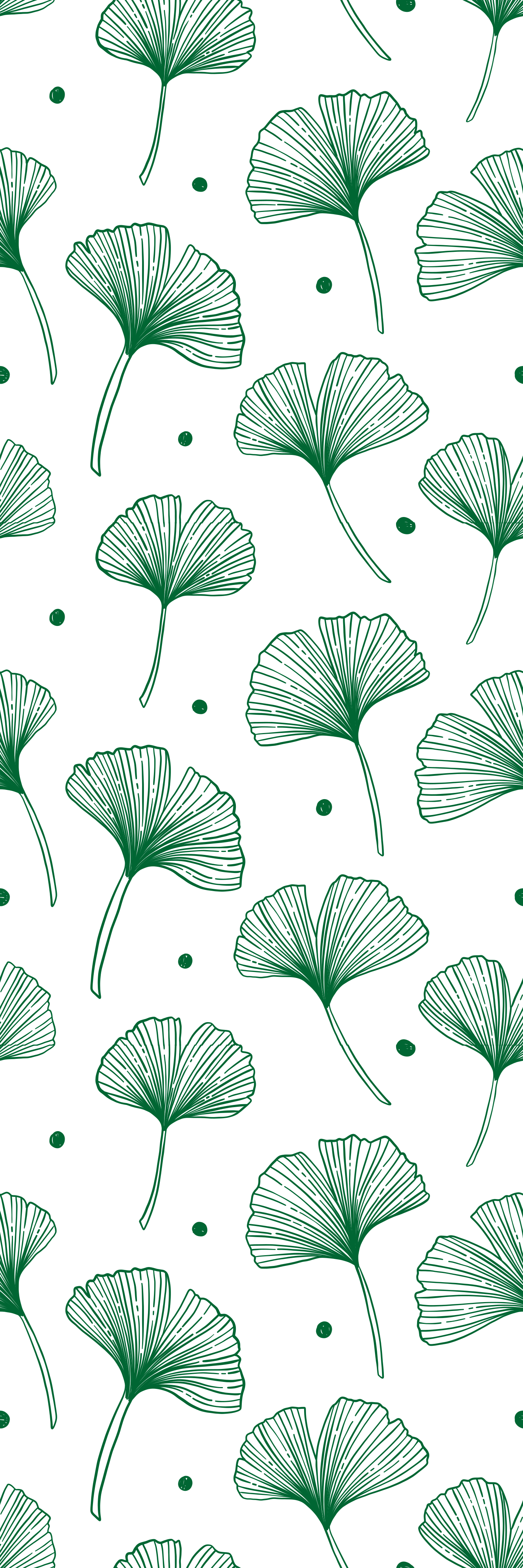 Vinyl tapijt kantoor ginkgo groene bladeren - TenStickers