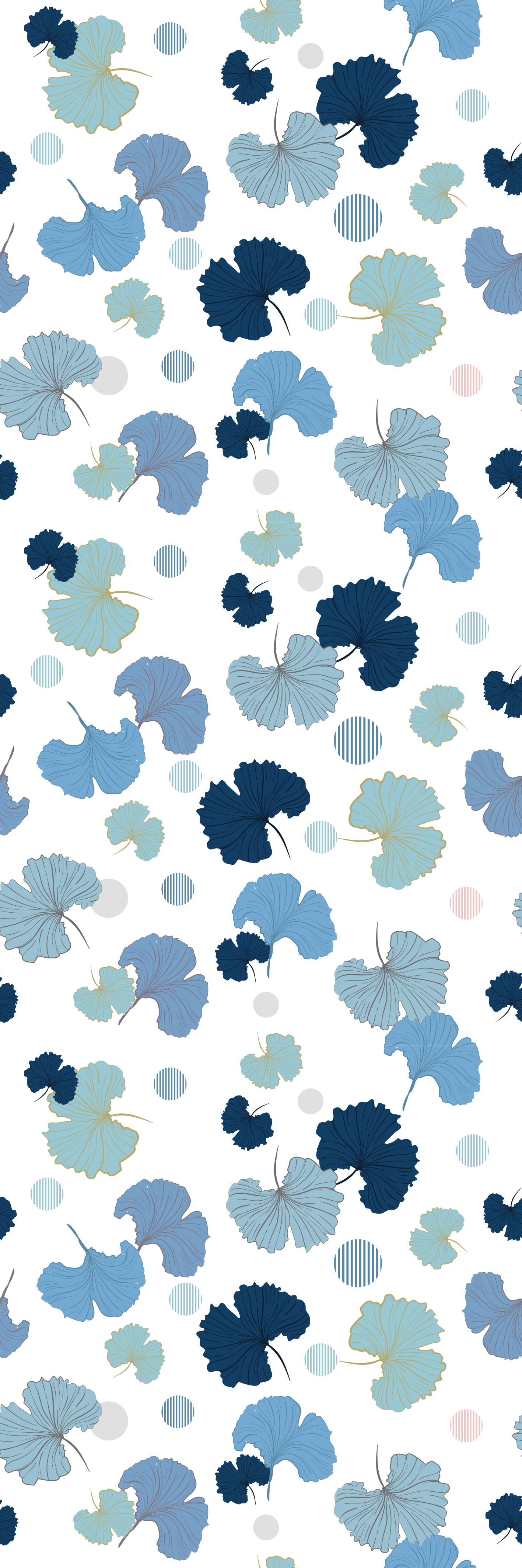 Vinyl tapijt kantoor ginkgo blad blauw - TenStickers