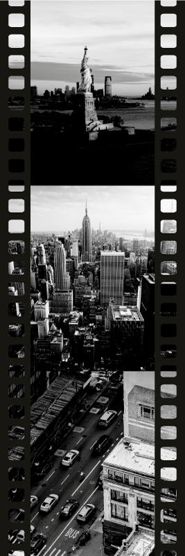 Vinyl tapijt slaapkamer nyc foto tape collage - TenStickers