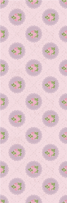 Vinyl tapijt slaapkamer shabby chic roze vierkant patroon - TenStickers