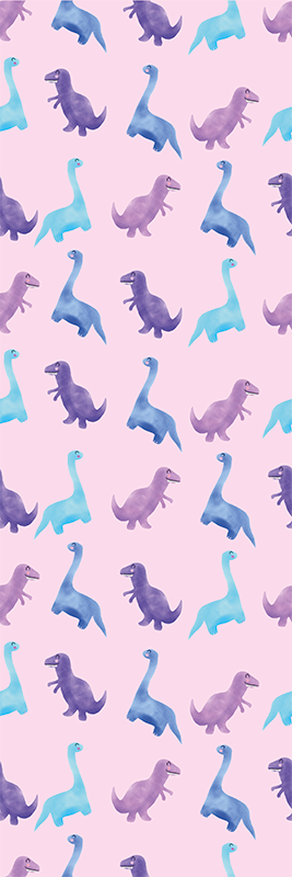 Vinyl tapijt slaapkamer roze dinosaurussen op achtergrond - TenStickers