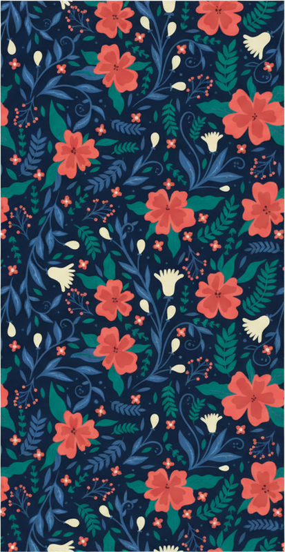 Vinyl tapijt slaapkamer nordic stijl artistieke bloemen - TenStickers