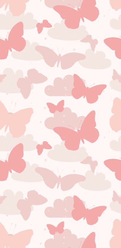 Vinyl tapijt slaapkamer pastel kleur vlinderpatroon - TenStickers