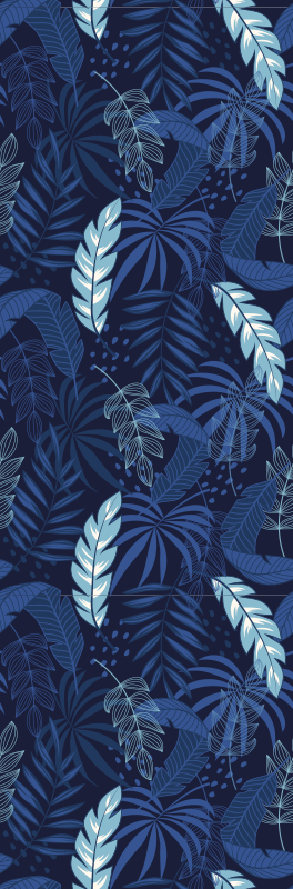 Vinyl tapijt slaapkamer blauwe maranta en panter - TenStickers