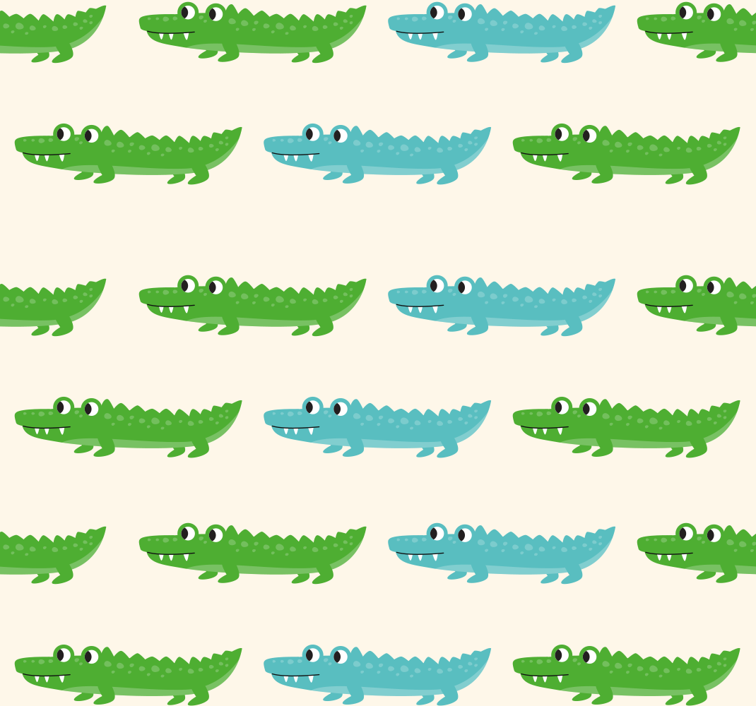 Vinyl tapijt slaapkamer kinderkrokodil groen en blauw - TenStickers
