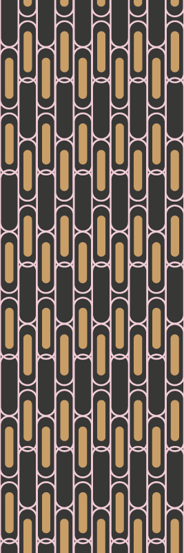 Vinyl tapijt slaapkamer bruin en roze geometrisch patroon - TenStickers