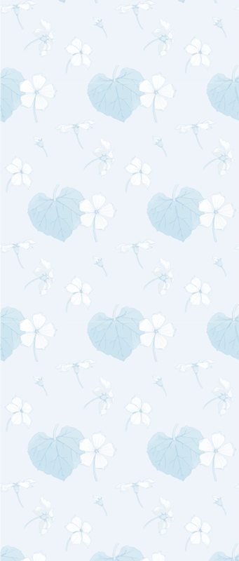 Vinyl tapijt slaapkamer 80's bloeiende blauwe print - TenStickers