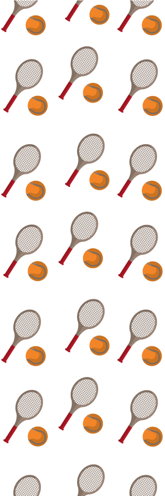 Vinyl tapijt slaapkamer met rackets en oranje tennisballen - TenStickers