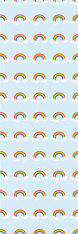 Vinyl tapijt slaapkamer kleurrijke regenboog en wolken - TenStickers