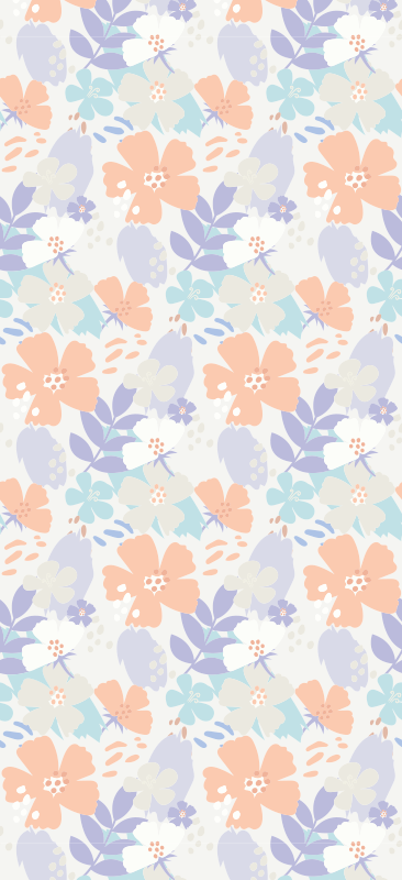 Vinyl tapijt slaapkamer nordic stijl originele bloemen - TenStickers