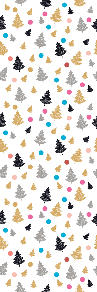 Vinyl tapijt slaapkamer kleurrijke stippen met bomen - TenStickers