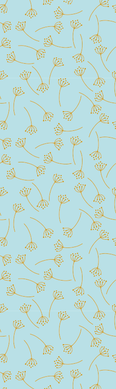 Vinyl tapijt slaapkamer blauwe nordic planten - TenStickers