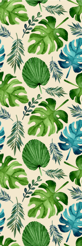 Vinyl tapijt slaapkamer tropisch groene bladeren patroon - TenStickers