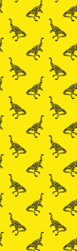 Vinyl tapijt slaapkamer brachiosaurus symbolen op geel - TenStickers