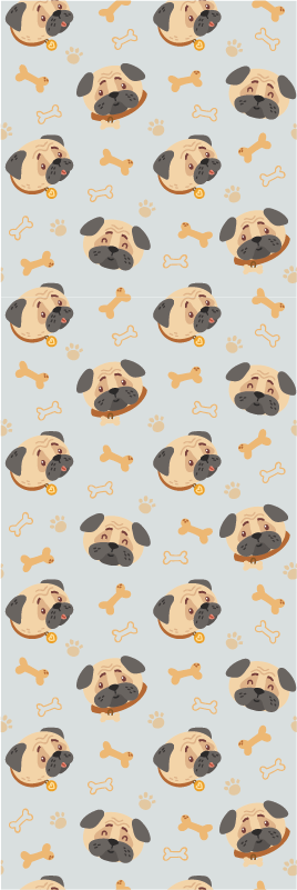Vinyl tapijt slaapkamer met puppy's van britse bulldoggen - TenStickers