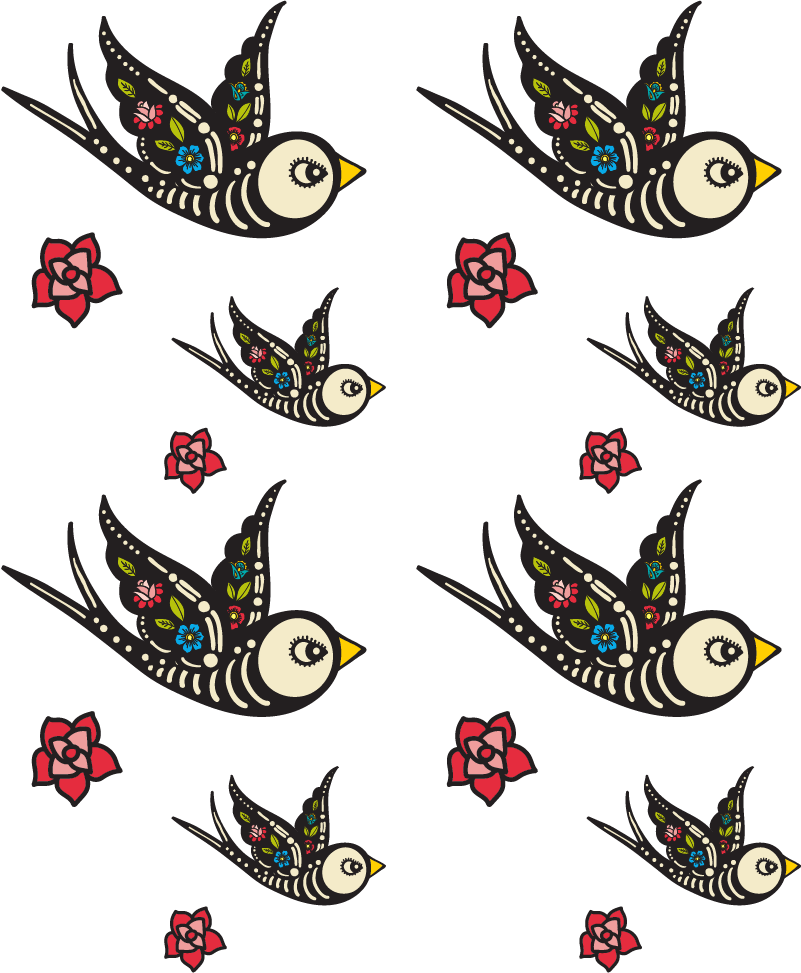 Vinyl tapijt slaapkamer mexicaanse vogeltjes - TenStickers