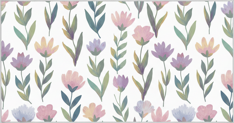 Vinyl tapijt slaapkamer met nordic stijl bloemenmuursticker - TenStickers
