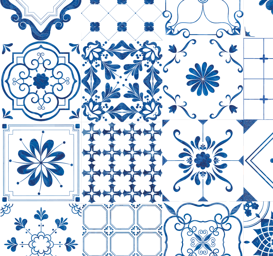 Vinyl tapijt scandinavisch nordic tegels - TenStickers