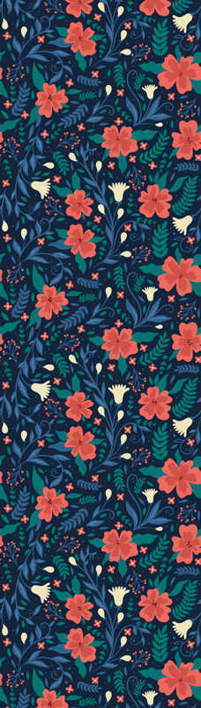 Vinyl tapijt scandinavisch met artistieke bloemen - TenStickers