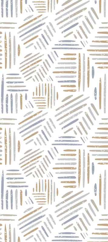 Vinyl tapijt scandinavisch pastel kleur lijnen set van drie - TenStickers