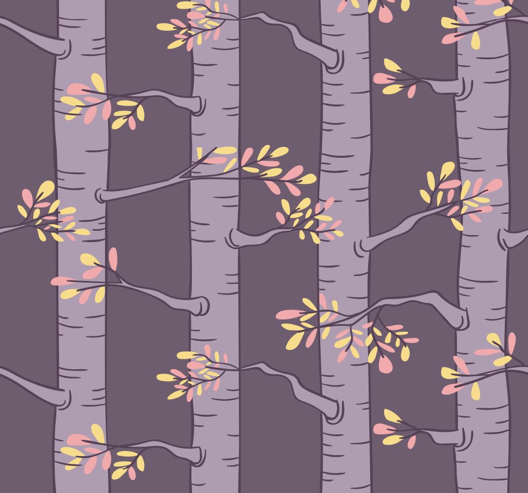 Vinyl tapijt scandinavisch bosbehang met nordic bomen - TenStickers