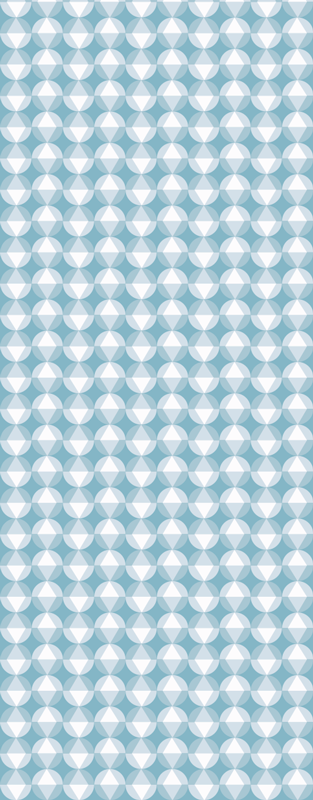 Vinyl tapijt scandinavisch in nordic stijl met blauw patroon - TenStickers