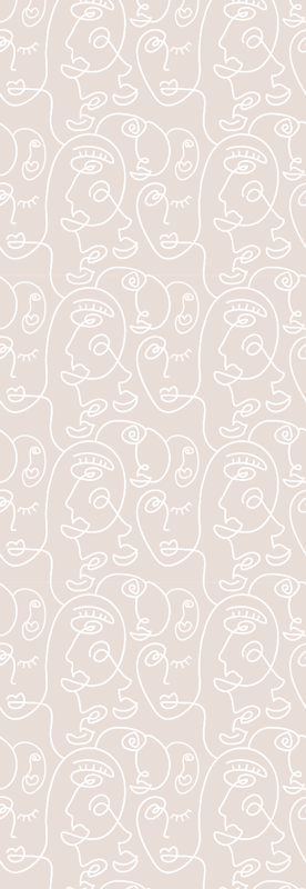 Vinyl tapijt scandinavisch roze en wit patroon - TenStickers