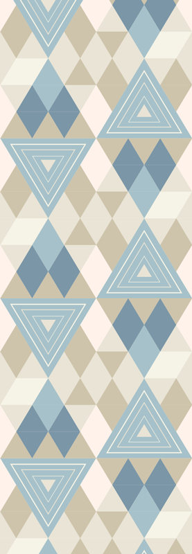 Vinyl tapijt scandinavisch geometrisch blauw patroon - TenStickers