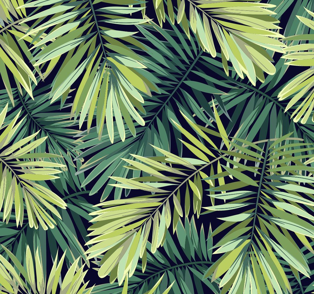 Vinyl tapijt natuur grote groene bladeren - TenStickers