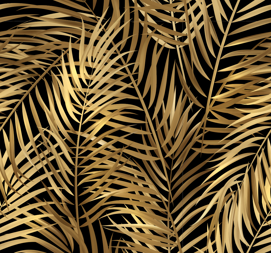 Vinyl tapijt natuur gouden bladeren - TenStickers