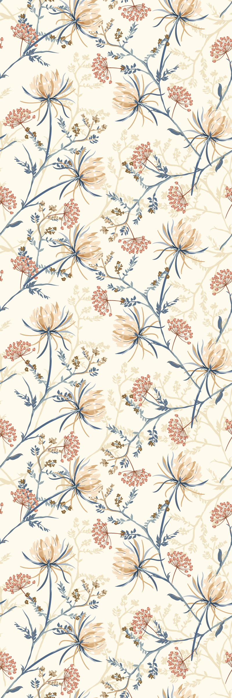 Vinyl tapijt natuur vintage bloemenprint - TenStickers