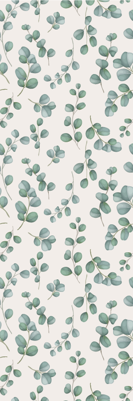 Vinyl tapijt natuur aquarel bladeren op beige achtergrond - TenStickers