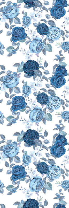 Vinyl tapijt natuur blauw en wild patroon - TenStickers