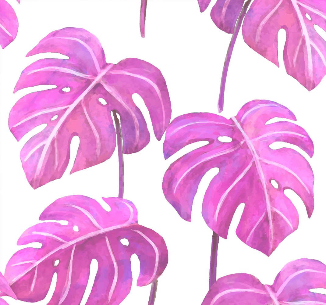 Vinyl tapijt natuur roze geschilderde monstrosa - TenStickers