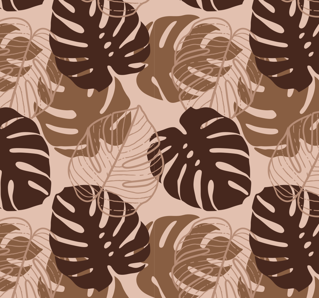 Vinyl tapijt natuur bruine monstera deliciosa - TenStickers