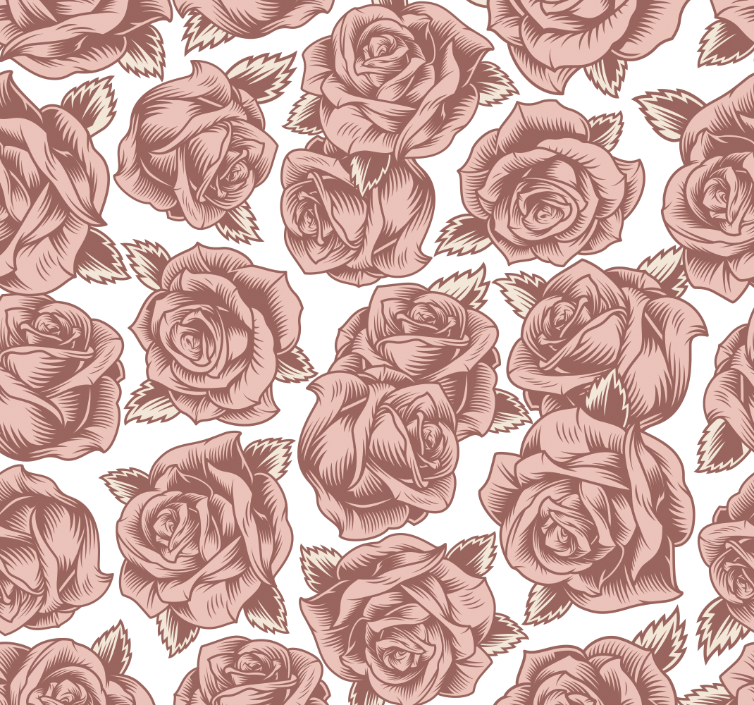 Vinyl tapijt natuur retro rozen - TenStickers