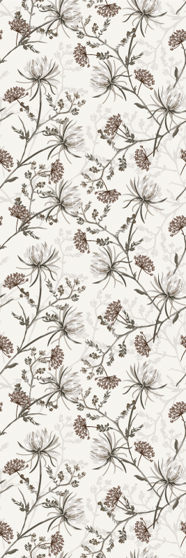 Vinyl tapijt natuur vintage beige bloemen minimalistisch - TenStickers