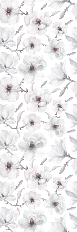 Vinyl tapijt natuur elegante tak met magnolia bloem - TenStickers