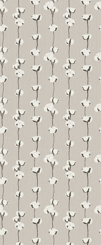 Vinyl tapijt natuur artistieke katoenbloemen nostalgie - TenStickers