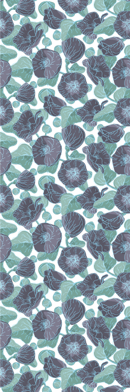 Vinyl tapijt natuur mallow bloemen - TenStickers