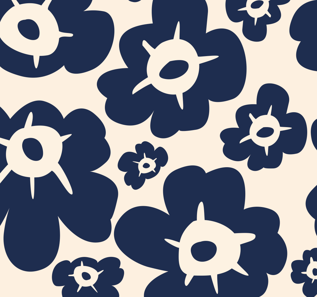Vinyl tapijt natuur donkerblauwe klaproos - TenStickers