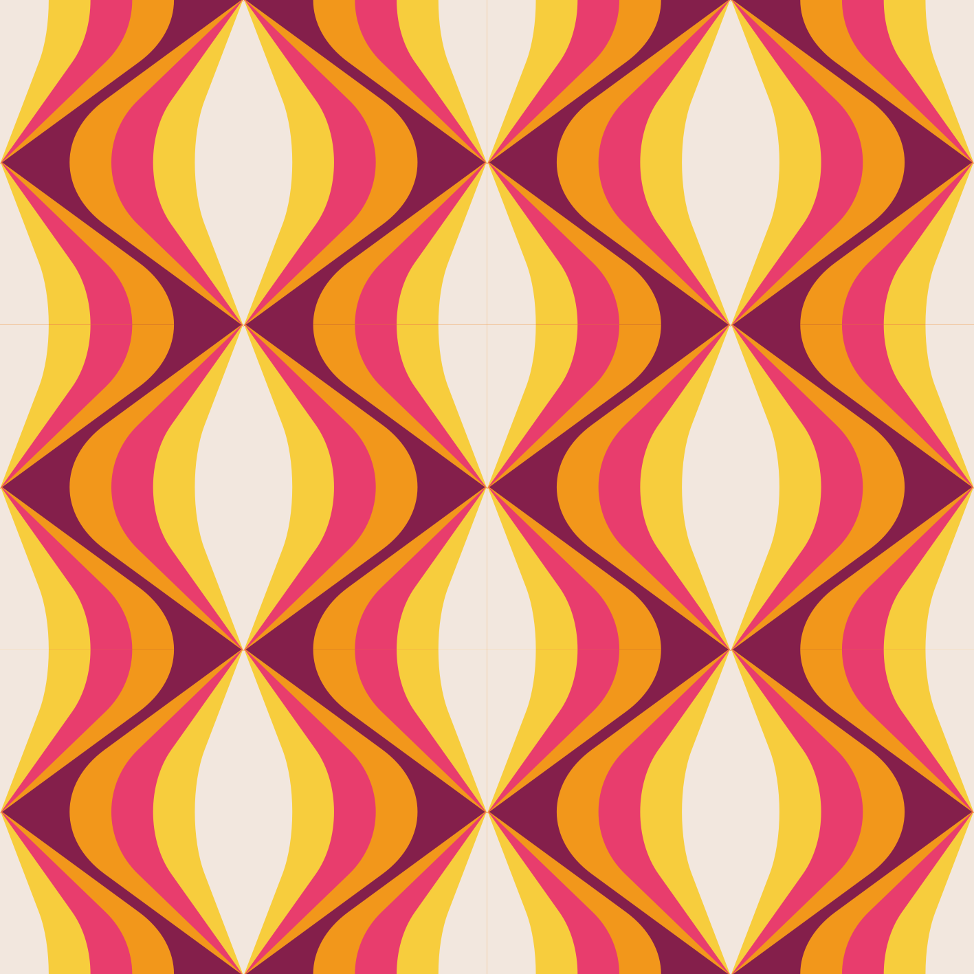 Vinyl tapijt antiek retro oranje golf - TenStickers