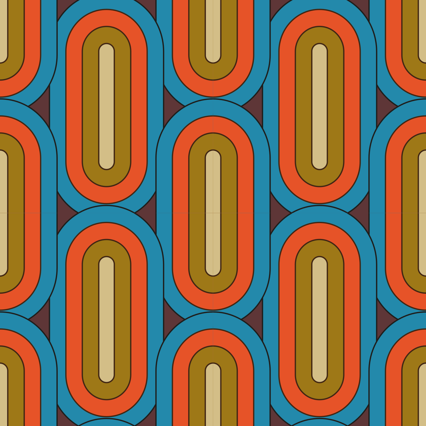 Vinyl tapijt antiek retro afgerond blauw - TenStickers