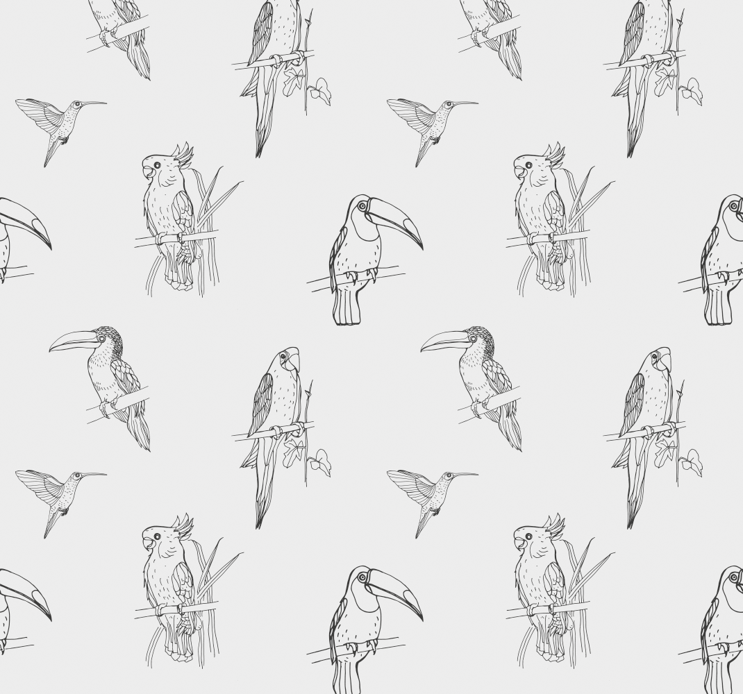 Dieren vinyl tapijt papegaaien en toekans - TenStickers