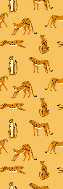 Dieren vinyl tapijt met grafisch patroon van gele luipaarden - TenStickers