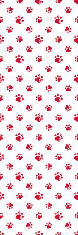 Dieren vinyl tapijt met kattenpootjes en hartjes ontwerp - TenStickers