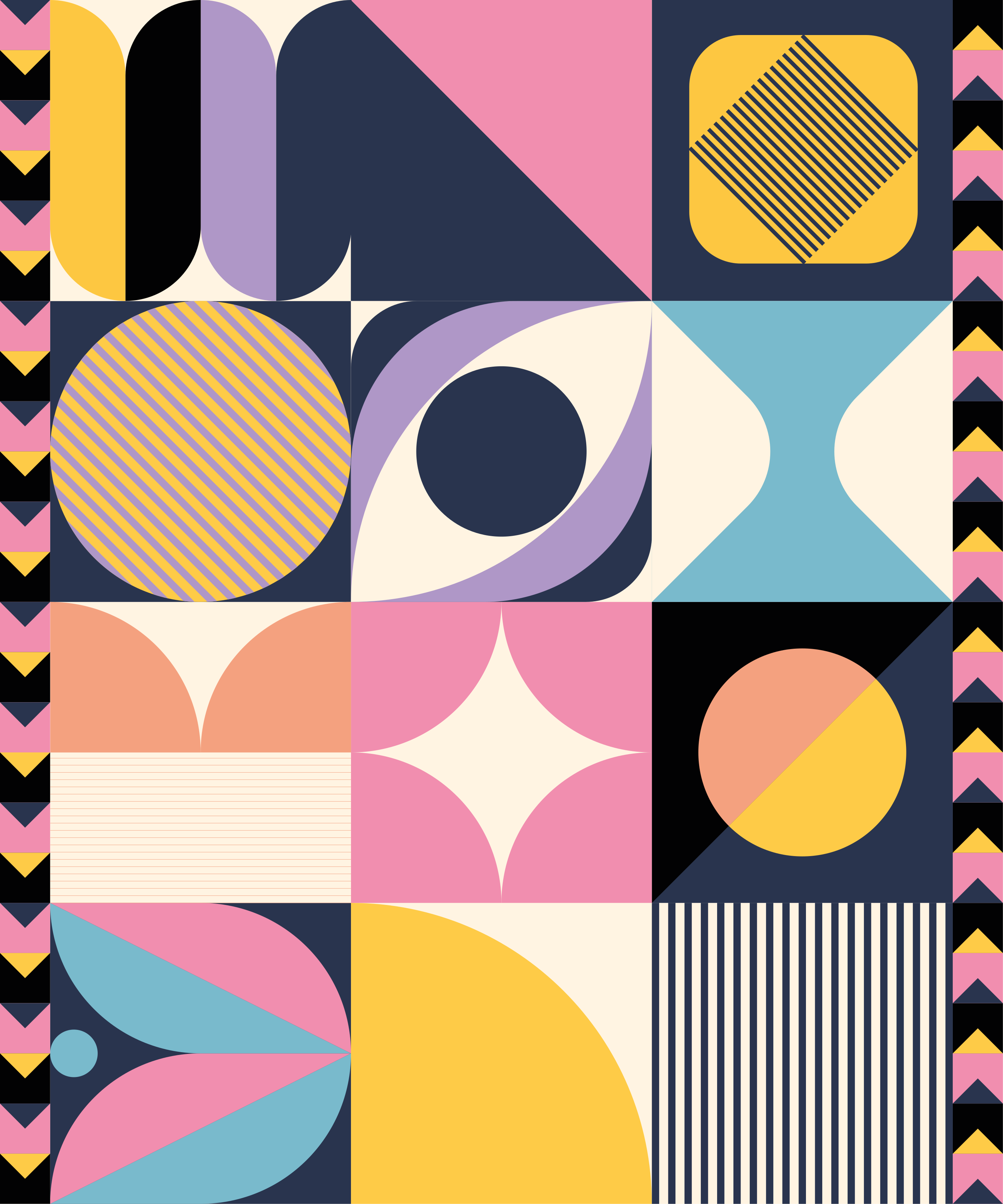 Vinyl tapijt modern geometrische kunst met figuren - TenStickers