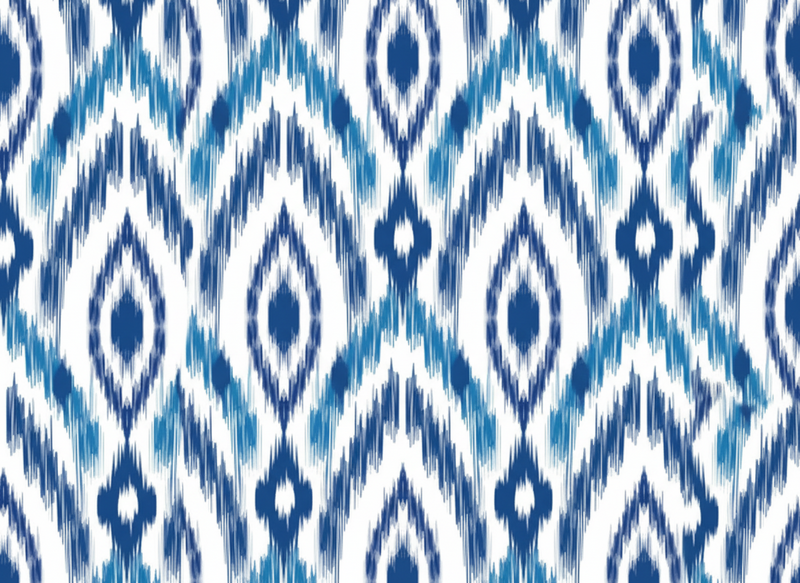 Vinyl tapijt met textuur blauw ikat patroon - TenStickers