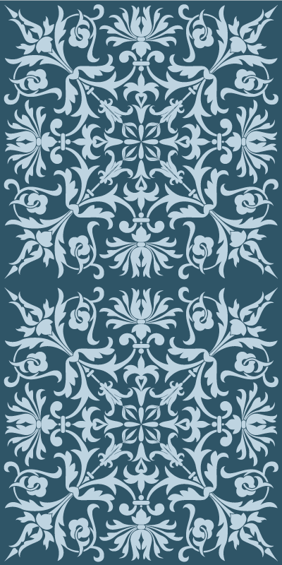 Vinyl tapijt antiek frans provinciaal blauw patroon - TenStickers