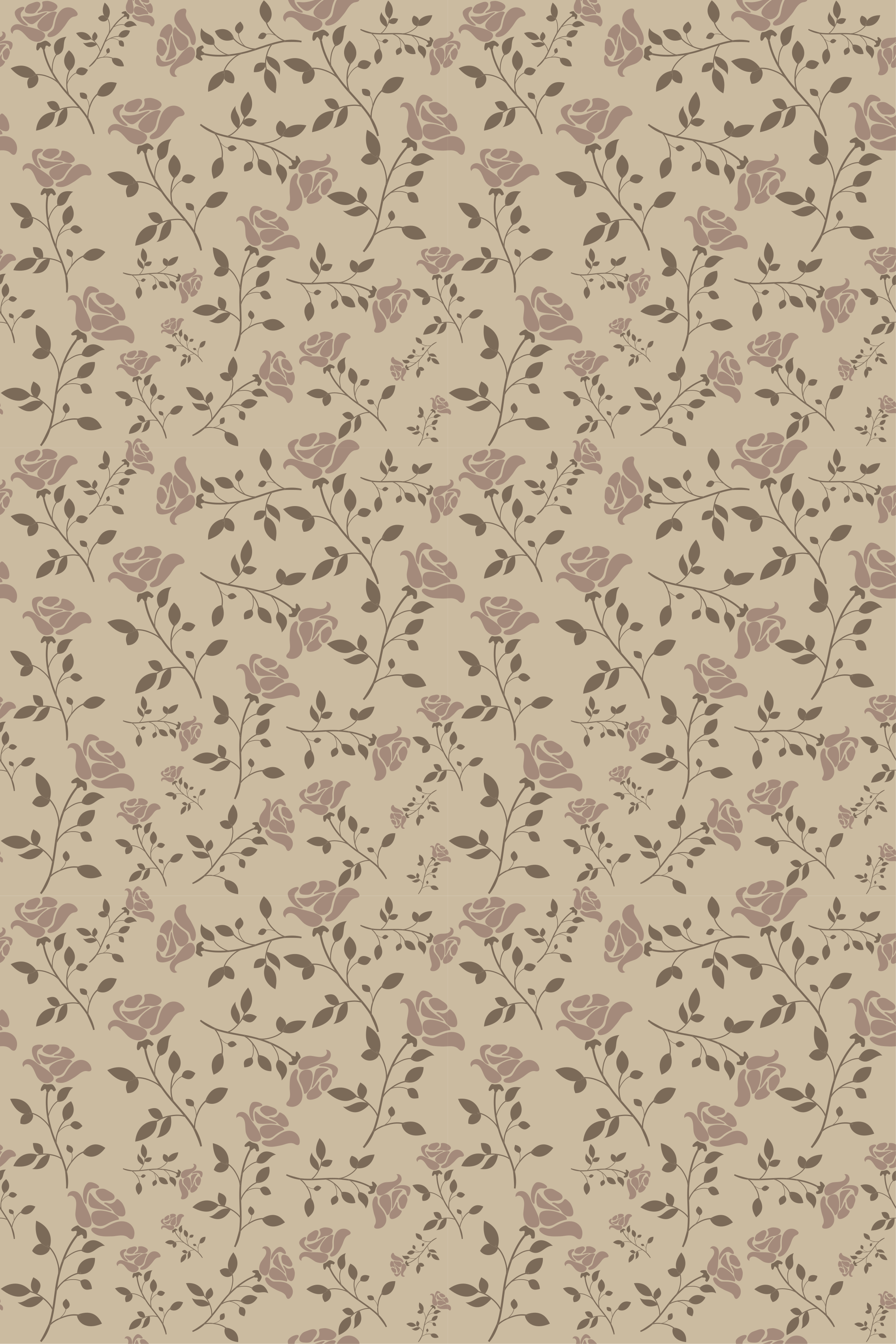 Vinyl tapijt antiek bruin vintage rozenpatroon - TenStickers